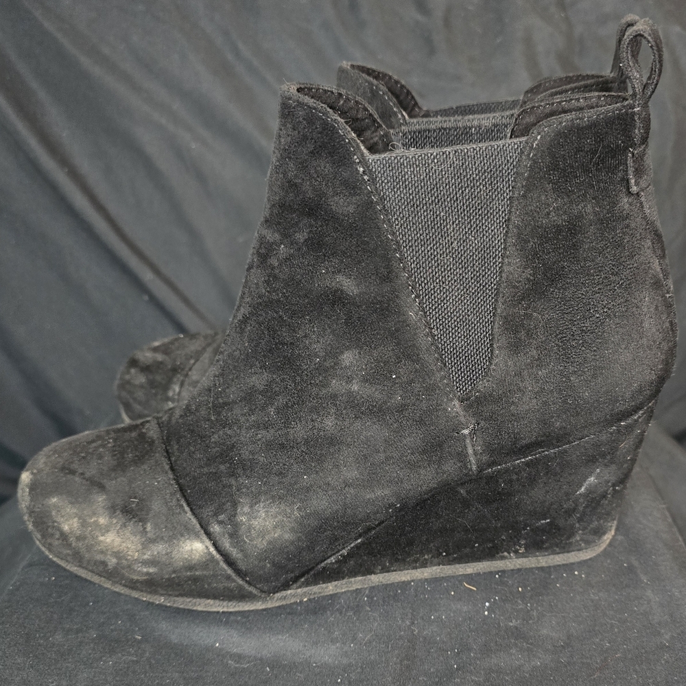 Black Wedge Ankle Booties Size 11